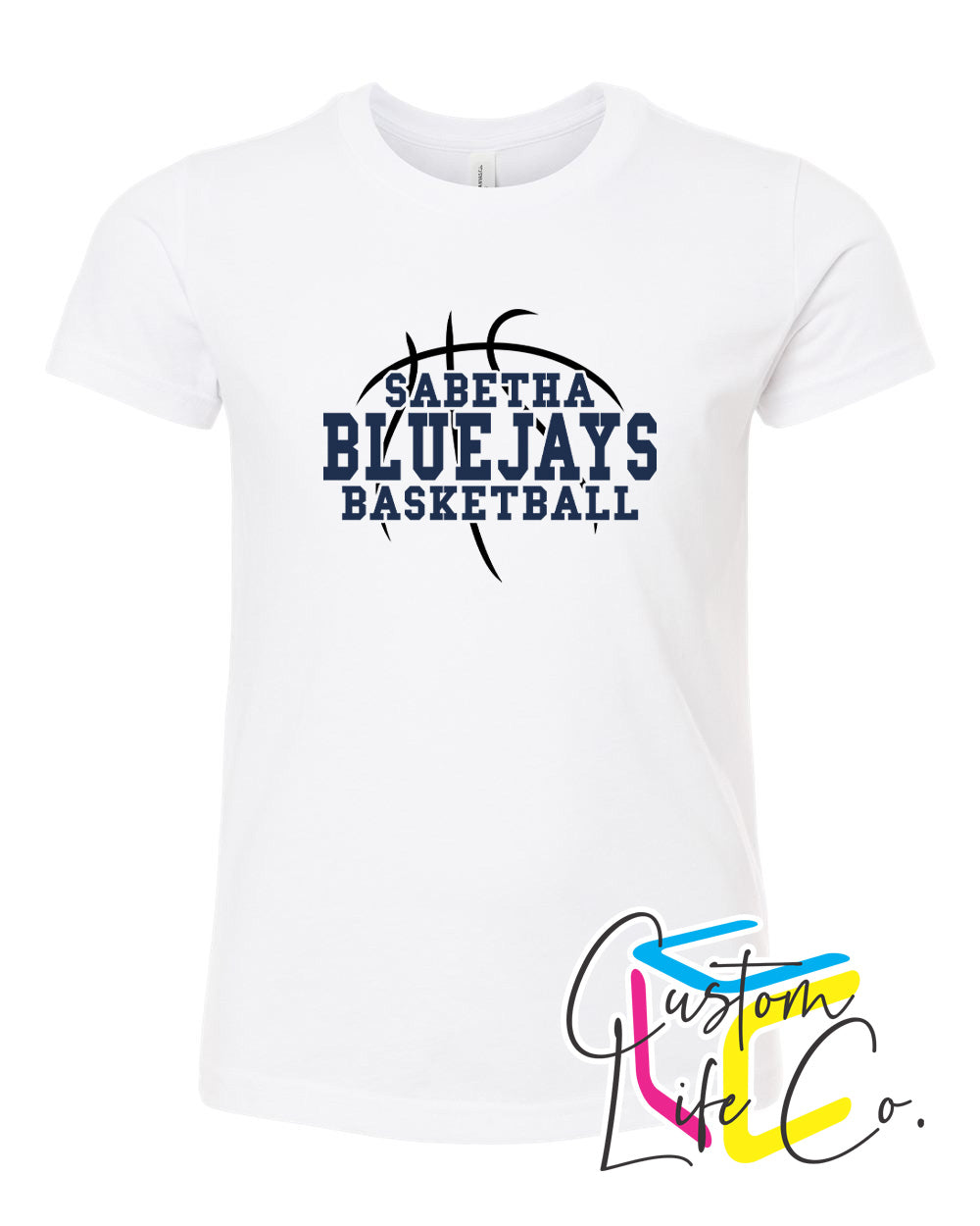 Sabetha Bluejays with Basketball Youth T-Shirt