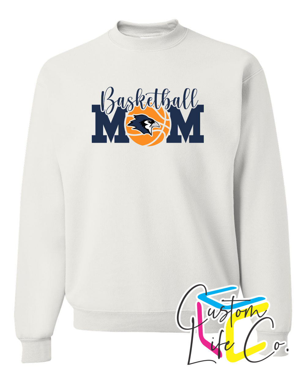 Bluejays Basketball Mom Adult Crewneck