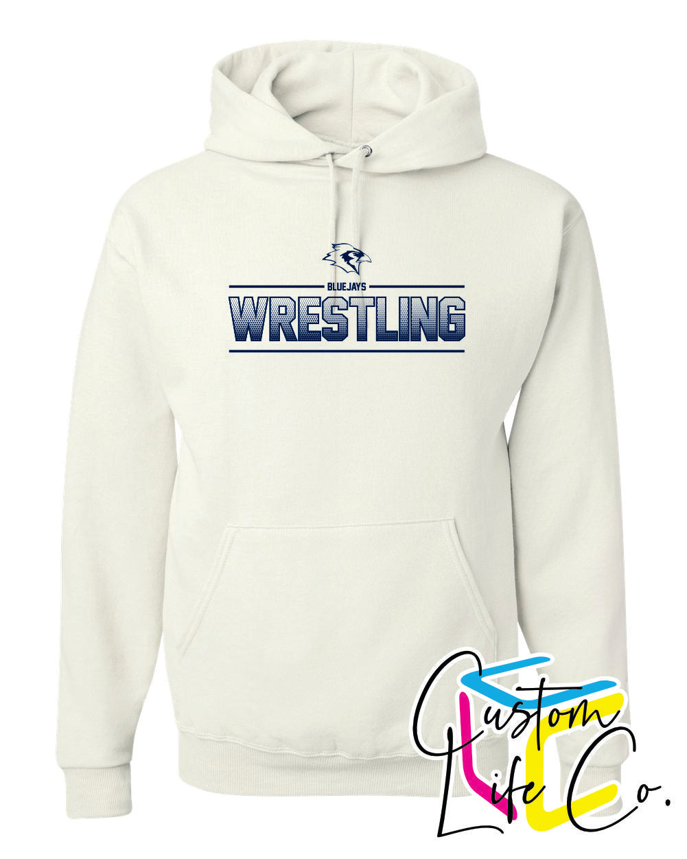 Bluejays Wrestling Ombre Adult Hoodie