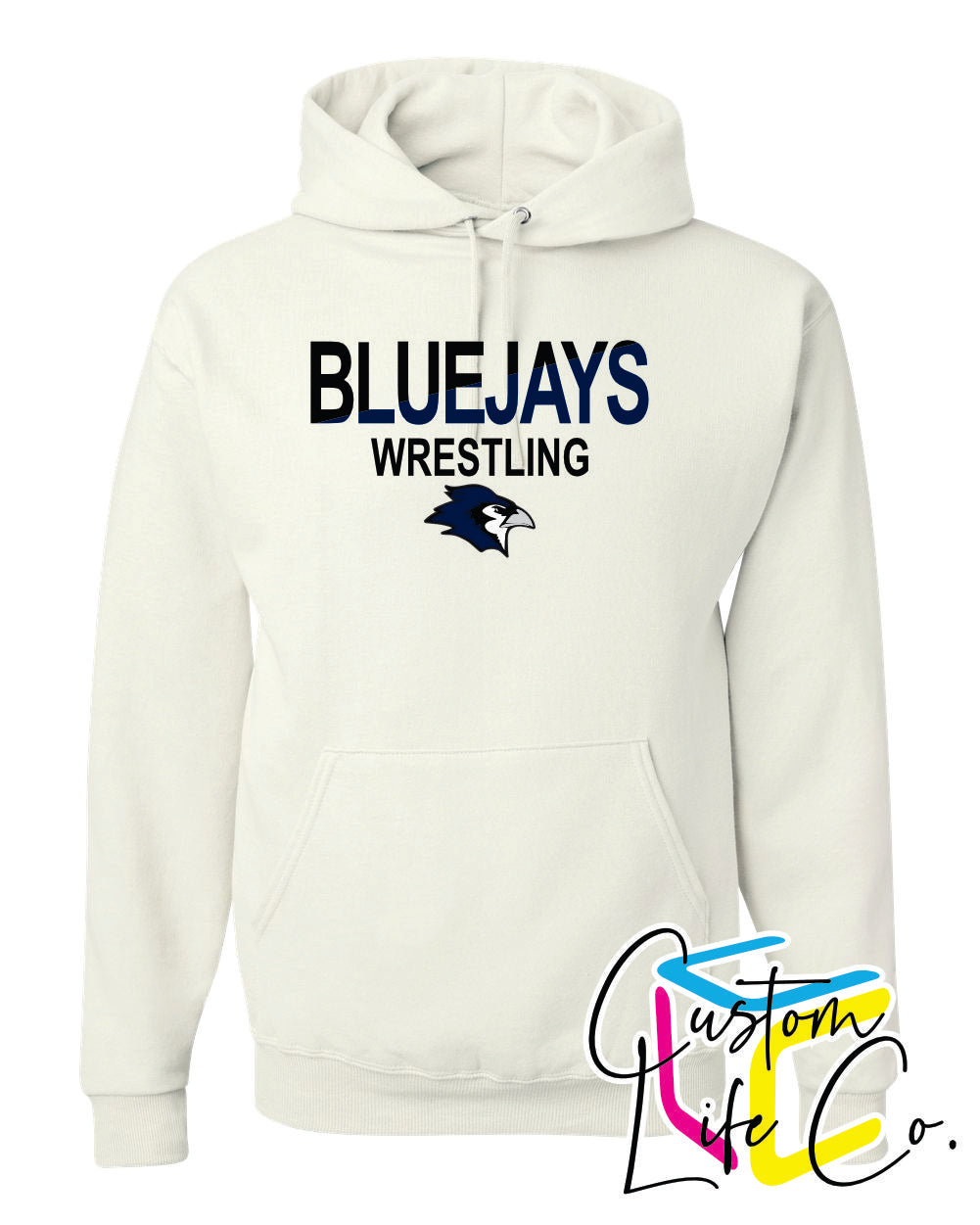 Bluejays Wrestling Two Toned Adult Hoodie