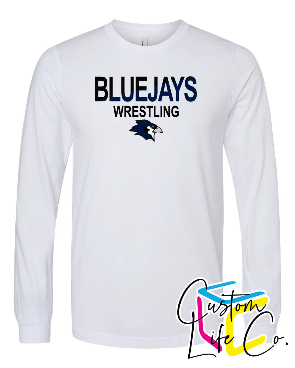 Bluejays Wrestling Two Toned Adult Long Sleeve