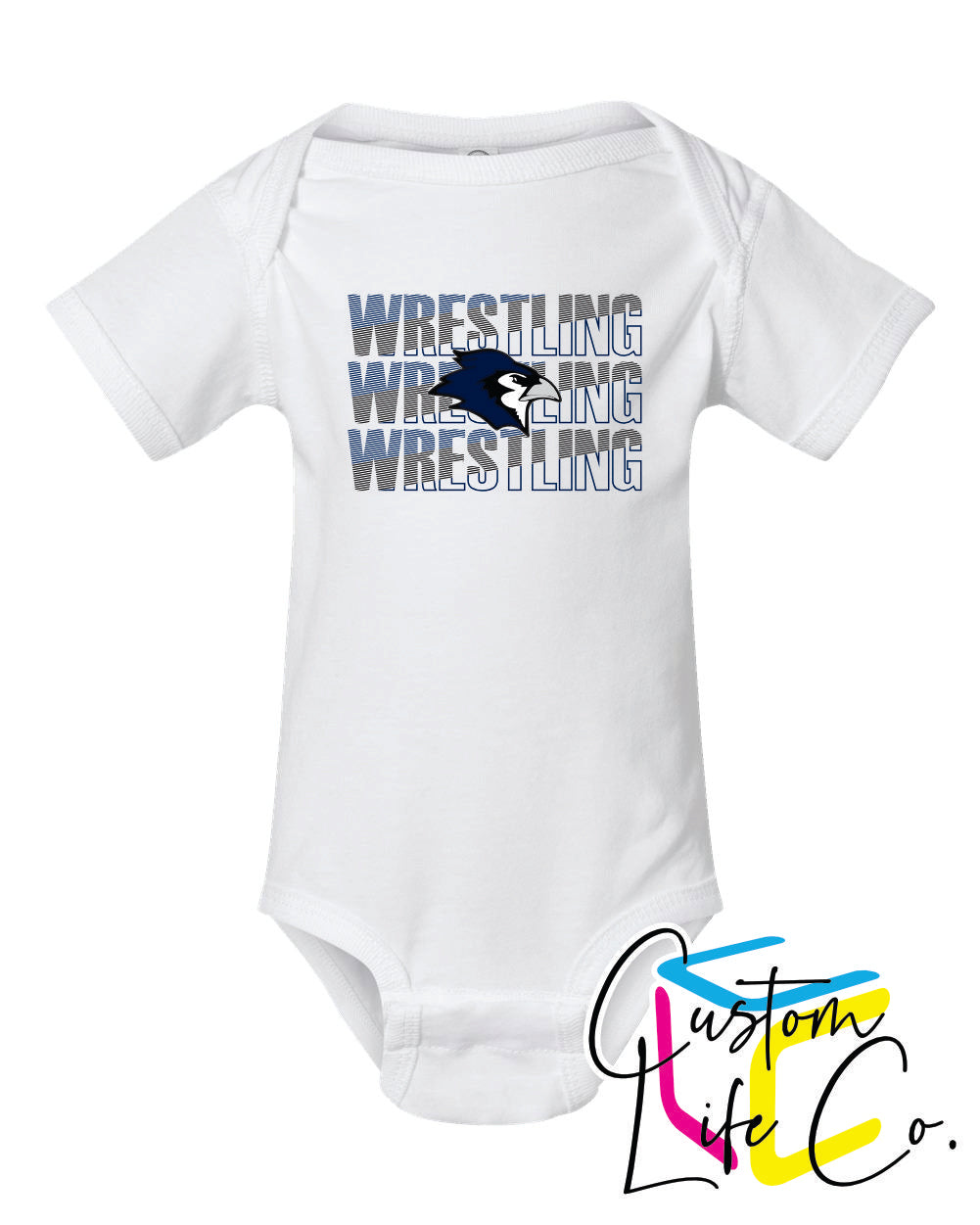 Bluejays Wrestling Repeating Infant Onesie