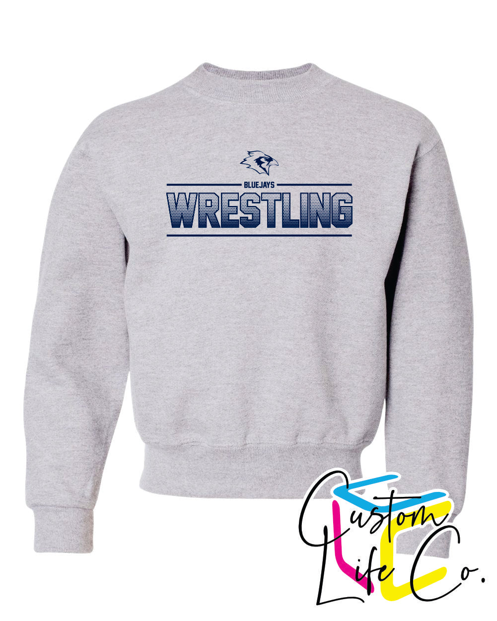 Bluejays Wrestling Ombre Youth Crewneck