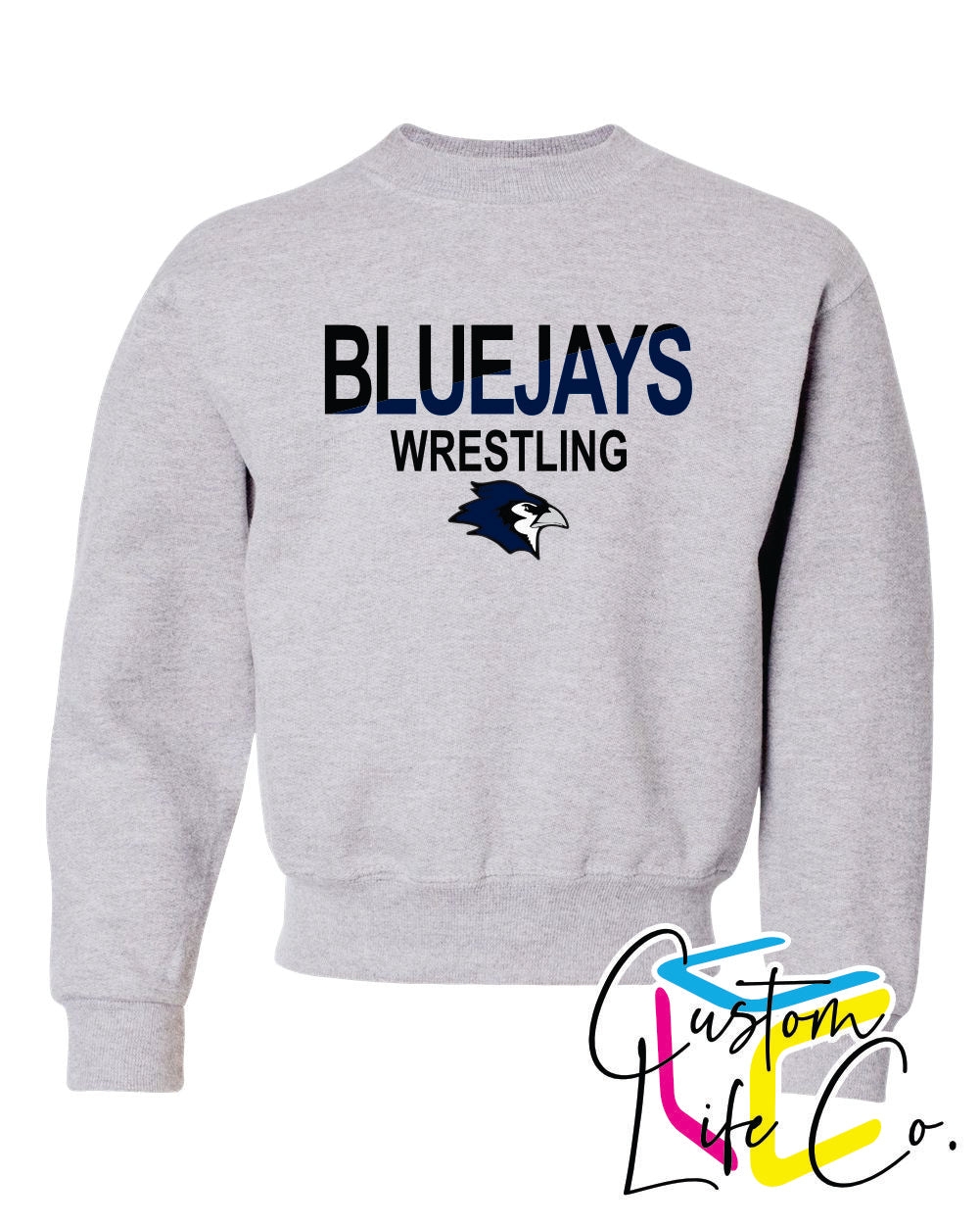Bluejays Wrestling Two Toned Youth Crewneck