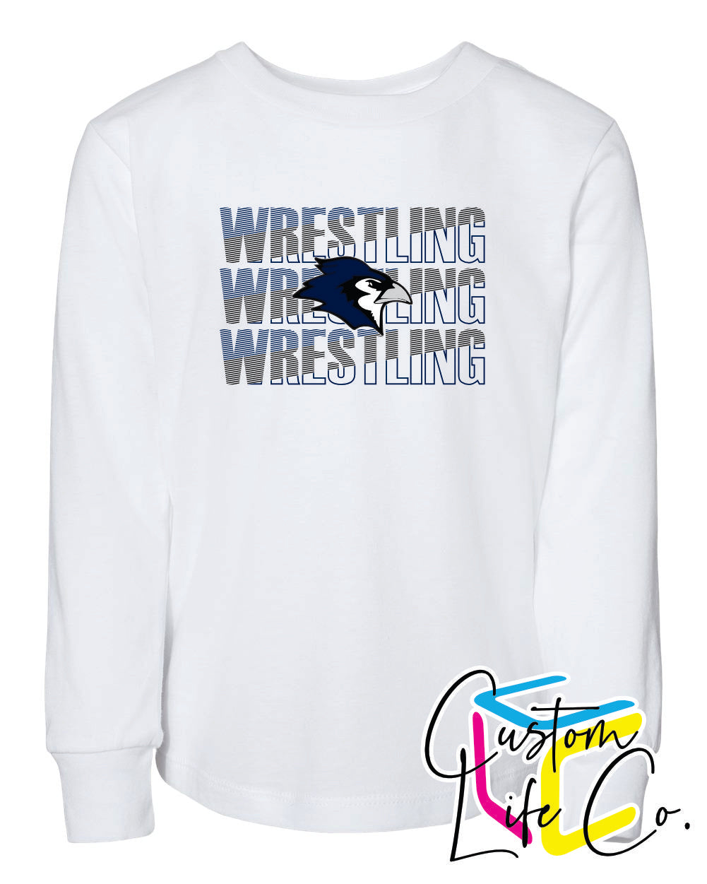 Bluejays Wrestling Repeating Youth Long Sleeve