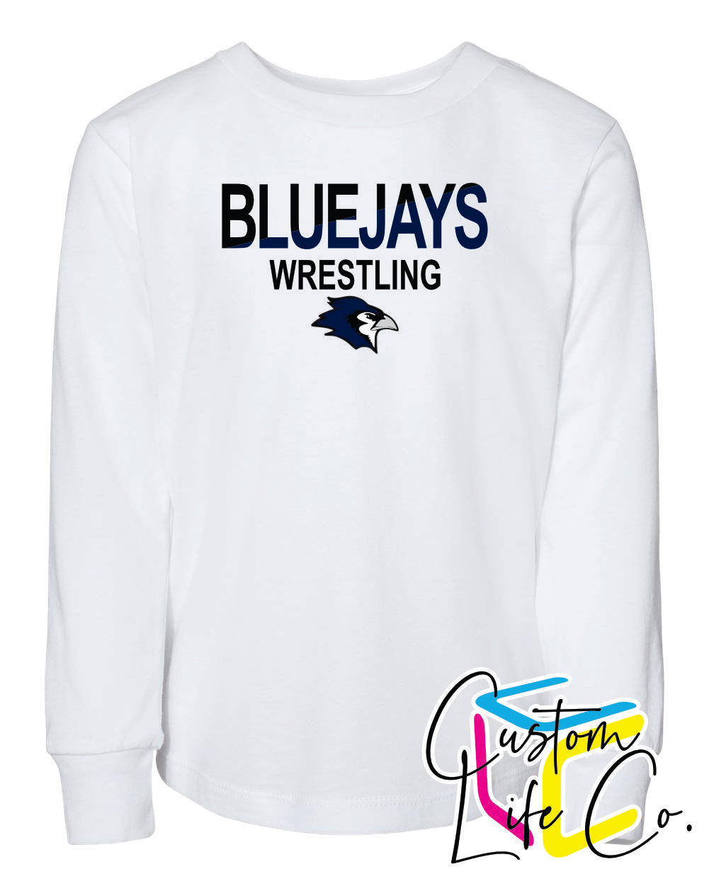 Bluejays Wrestling Two Toned Youth Long Sleeve