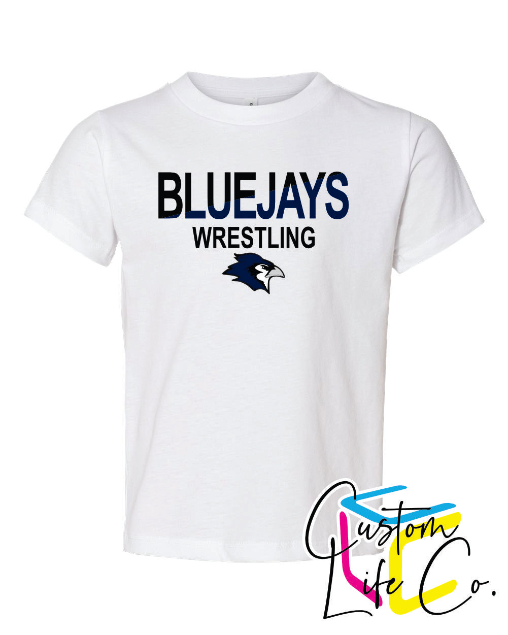 Bluejays Wrestling Two Toned Youth T-Shirt