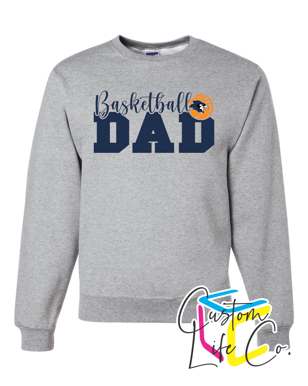 Bluejays Basketball Dad Adult Crewneck