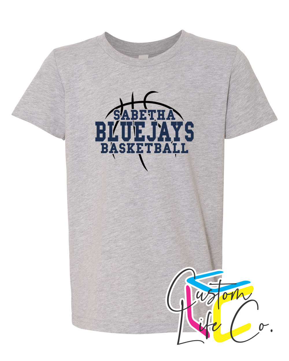 Sabetha Bluejays with Basketball Youth T-Shirt