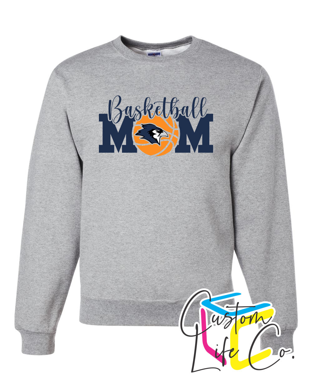 Bluejays Basketball Mom Adult Crewneck