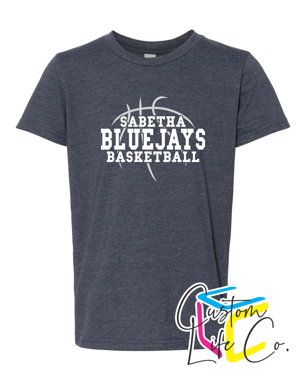 Sabetha Bluejays with Basketball Youth T-Shirt