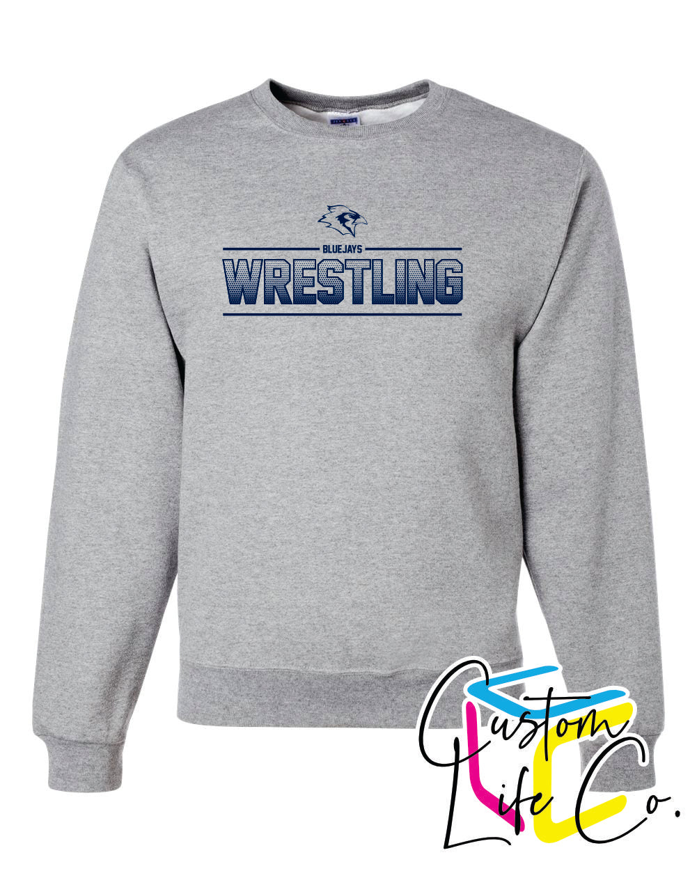 Bluejays Wrestling Ombre Adult Crewneck