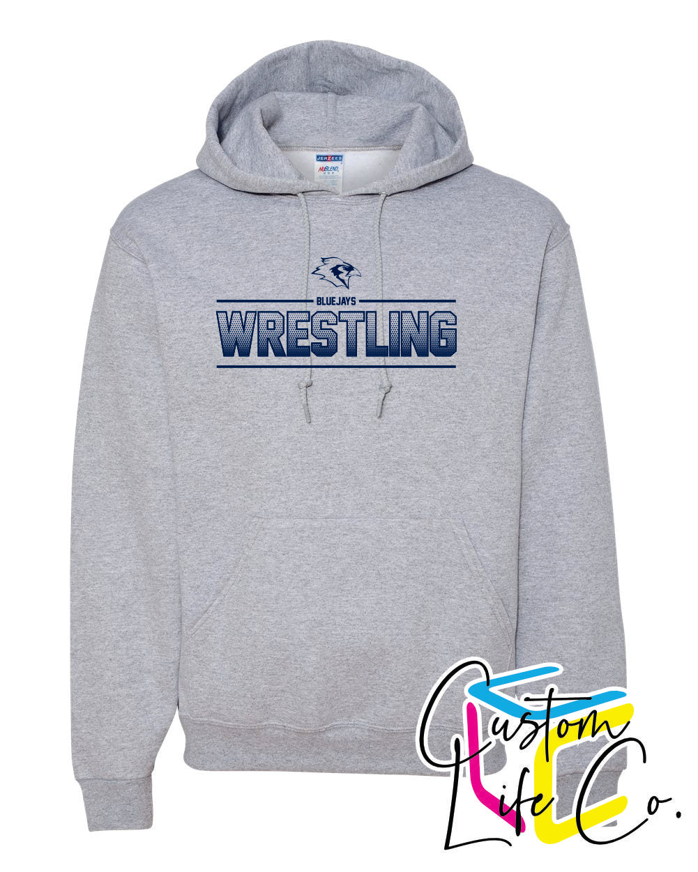 Bluejays Wrestling Ombre Adult Hoodie