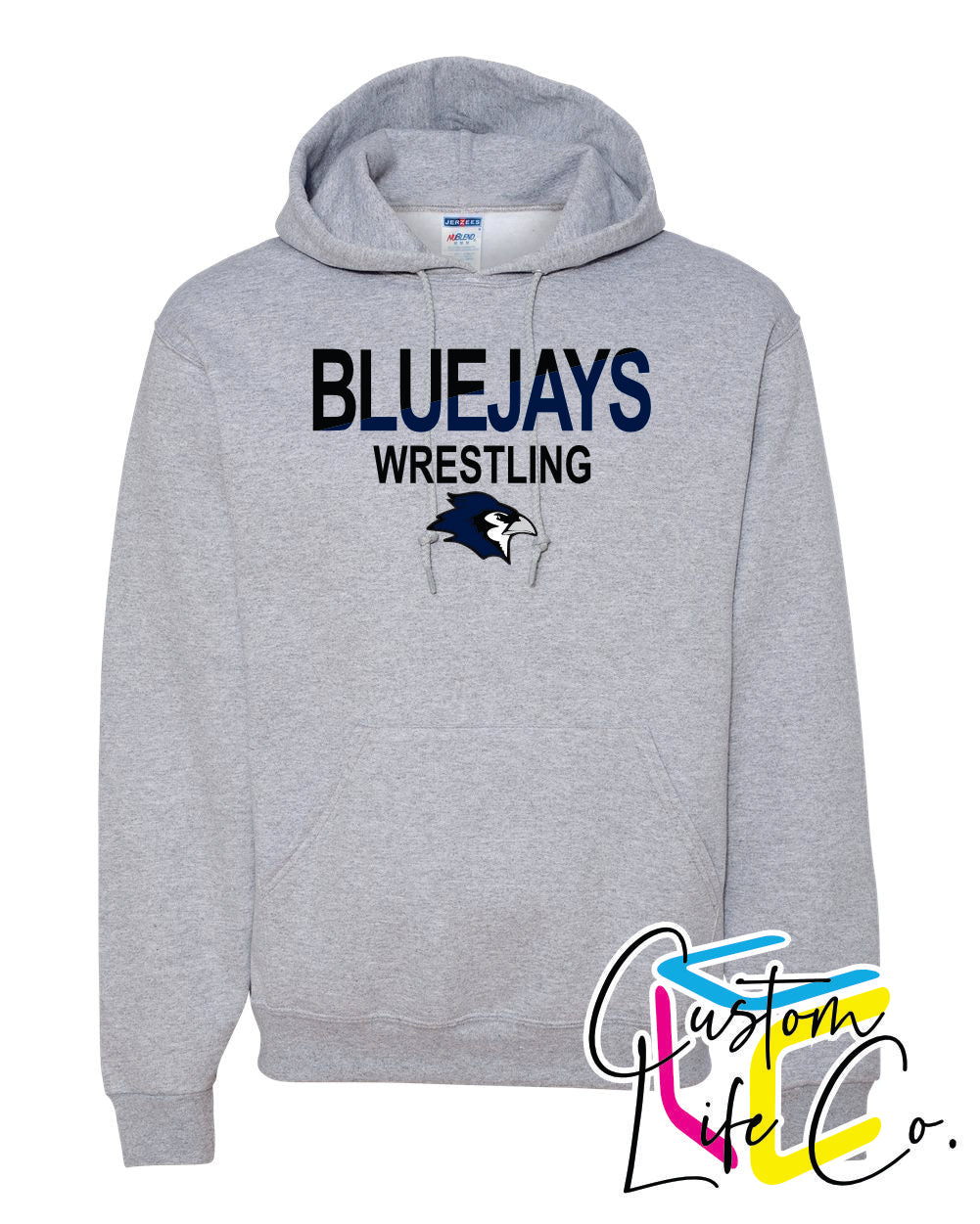 Bluejays Wrestling Two Toned Adult Hoodie