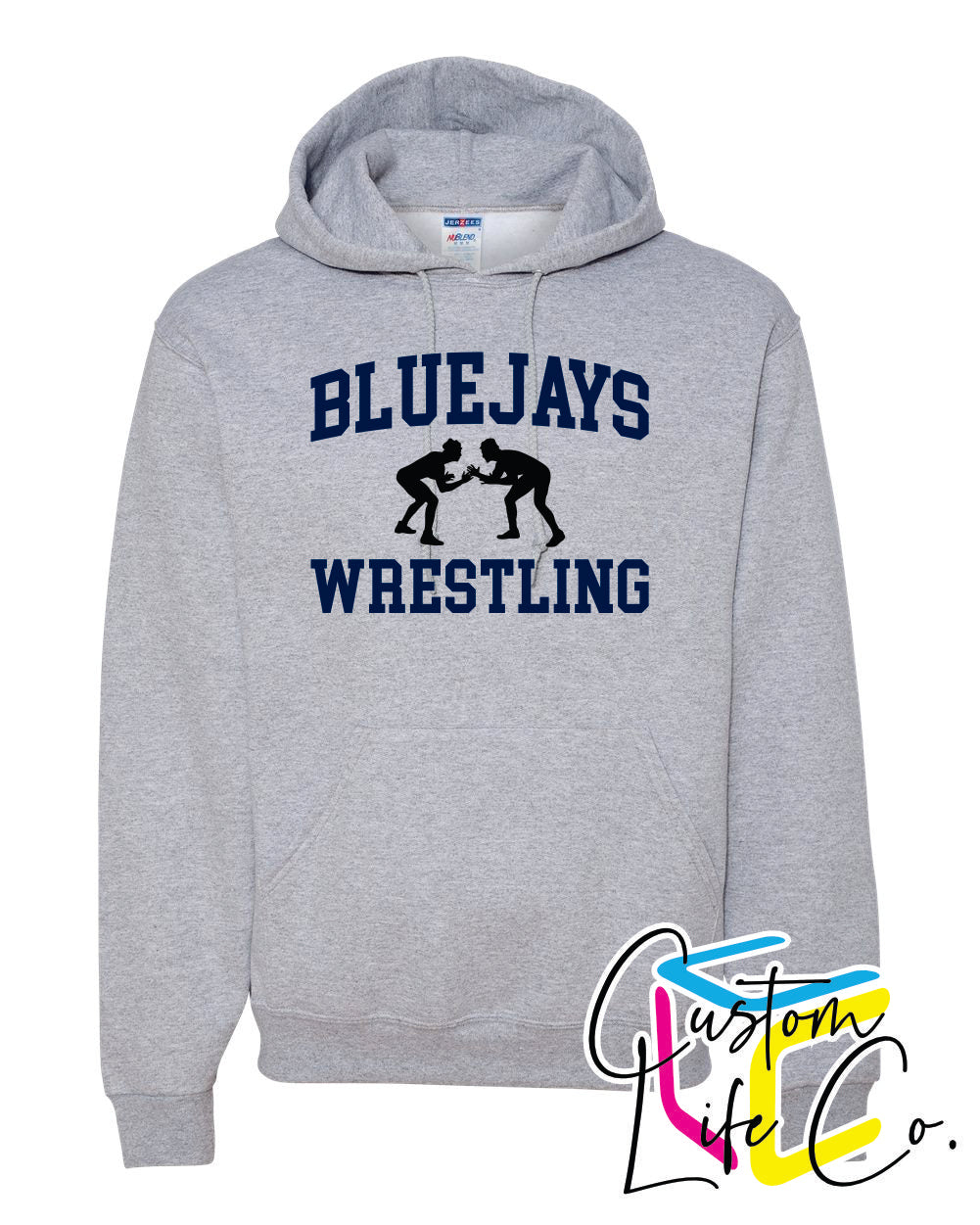 Bluejays Wrestlers Adult Hoodie