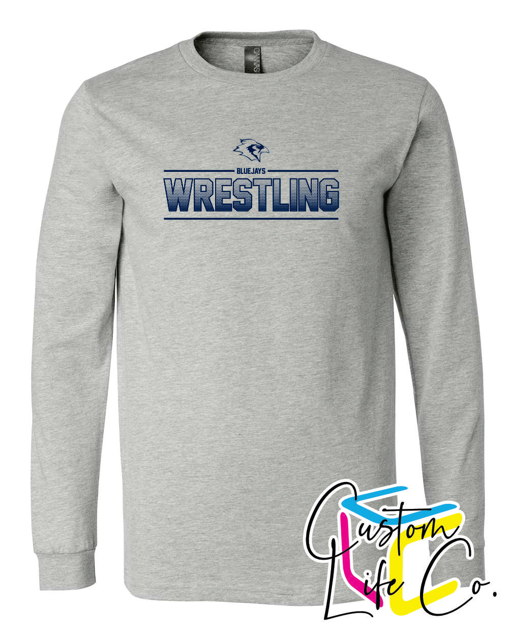 Bluejays Wrestling Ombre Adult Long Sleeve