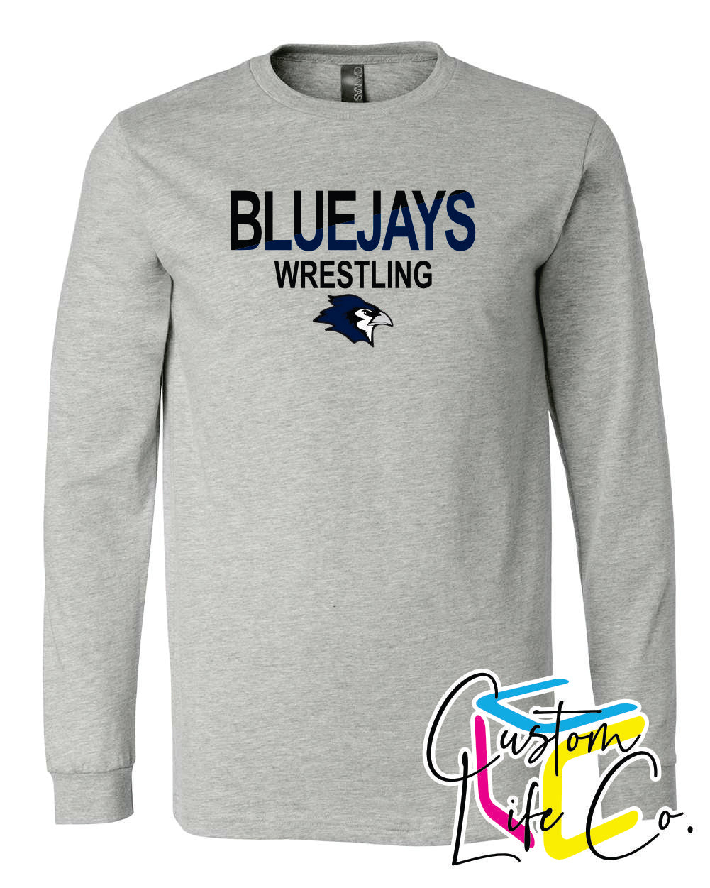 Bluejays Wrestling Two Toned Adult Long Sleeve
