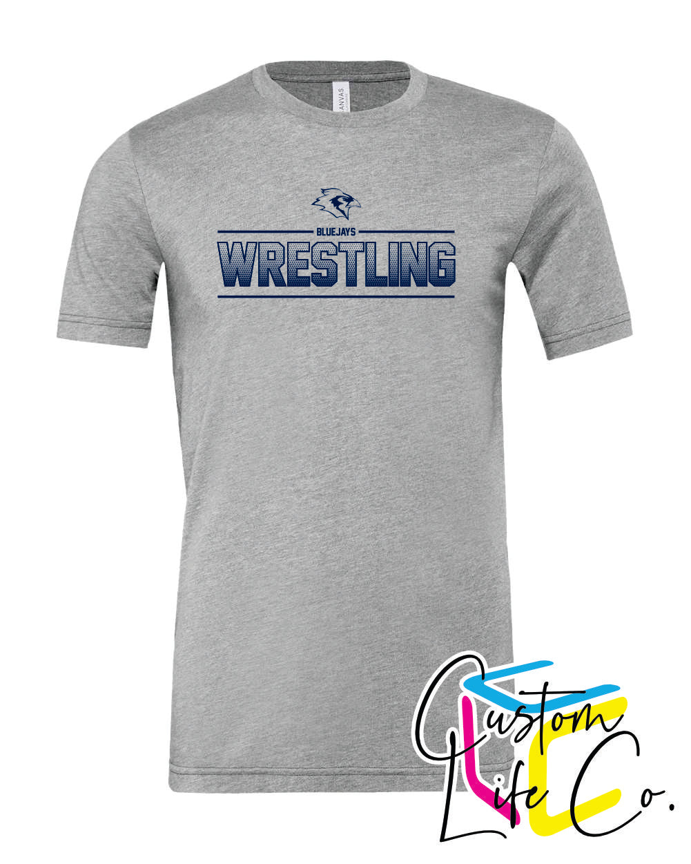 Bluejays Wrestling Ombre Adult T-Shirt