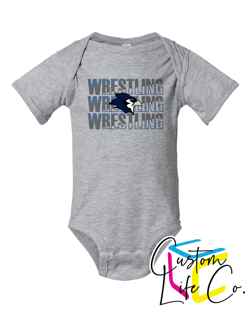 Bluejays Wrestling Repeating Infant Onesie