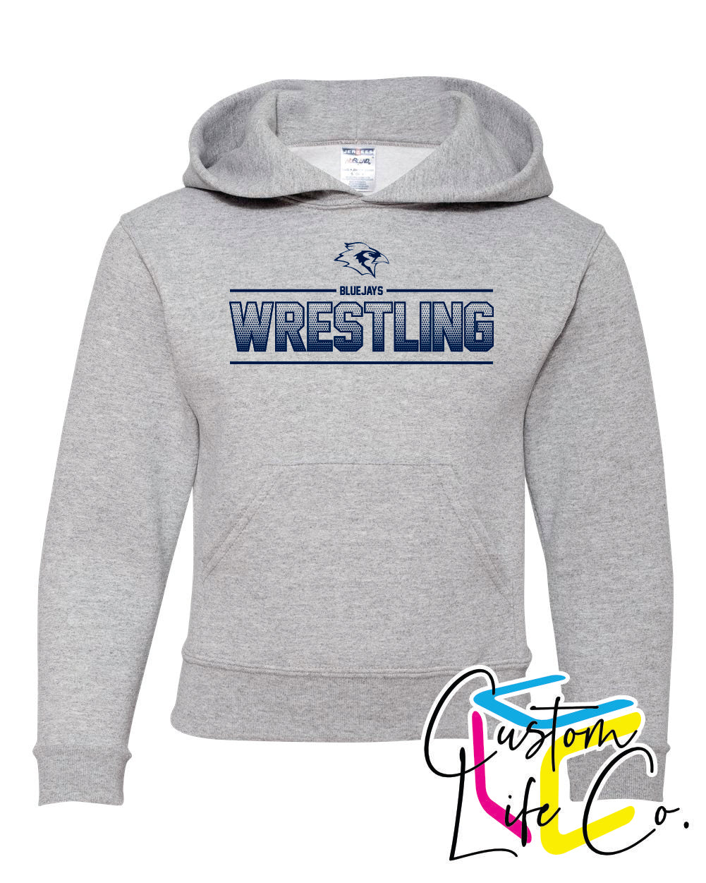 Bluejays Wrestling Ombre Youth Hoodie