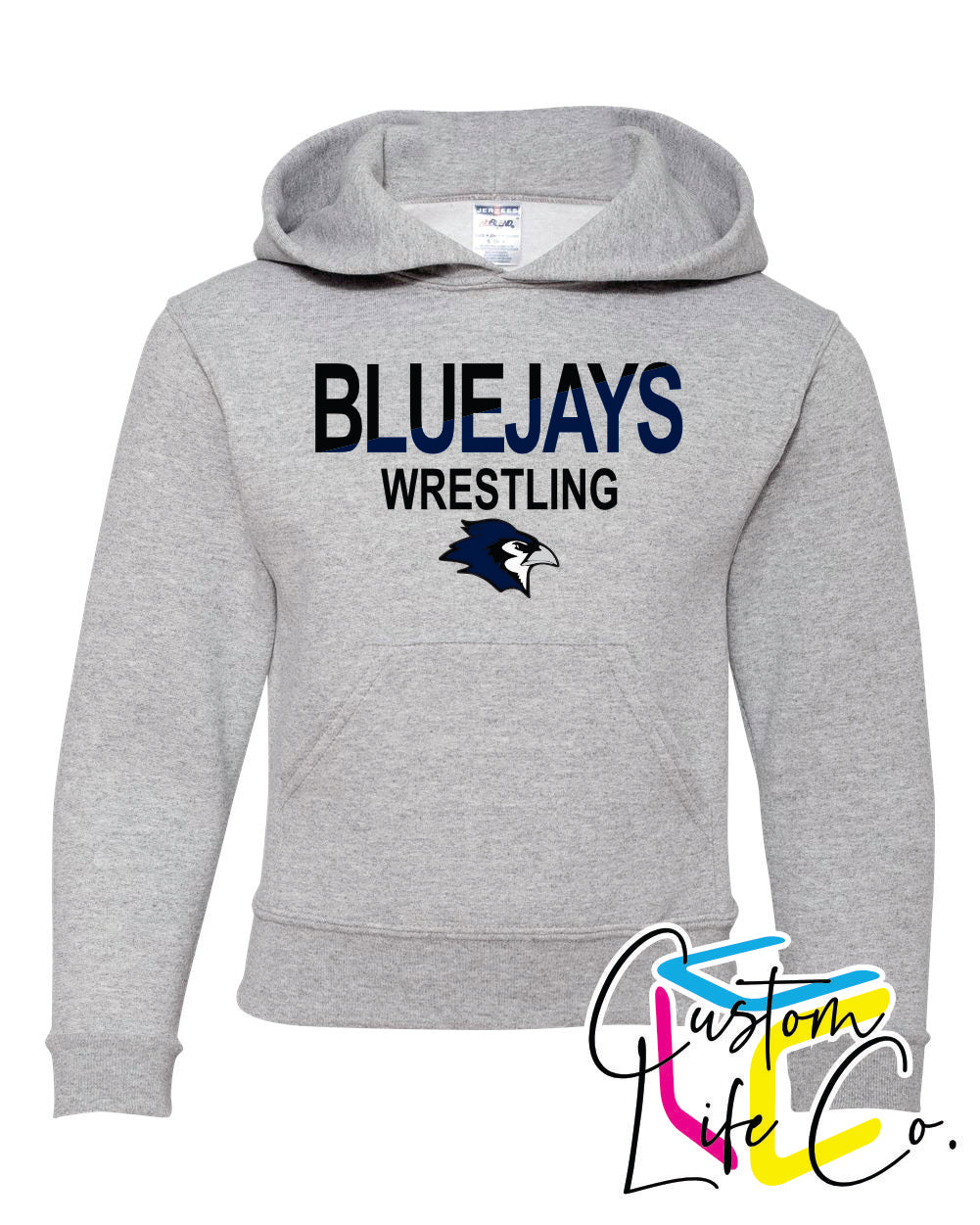 Bluejays Wrestling Two Toned Youth Hoodie