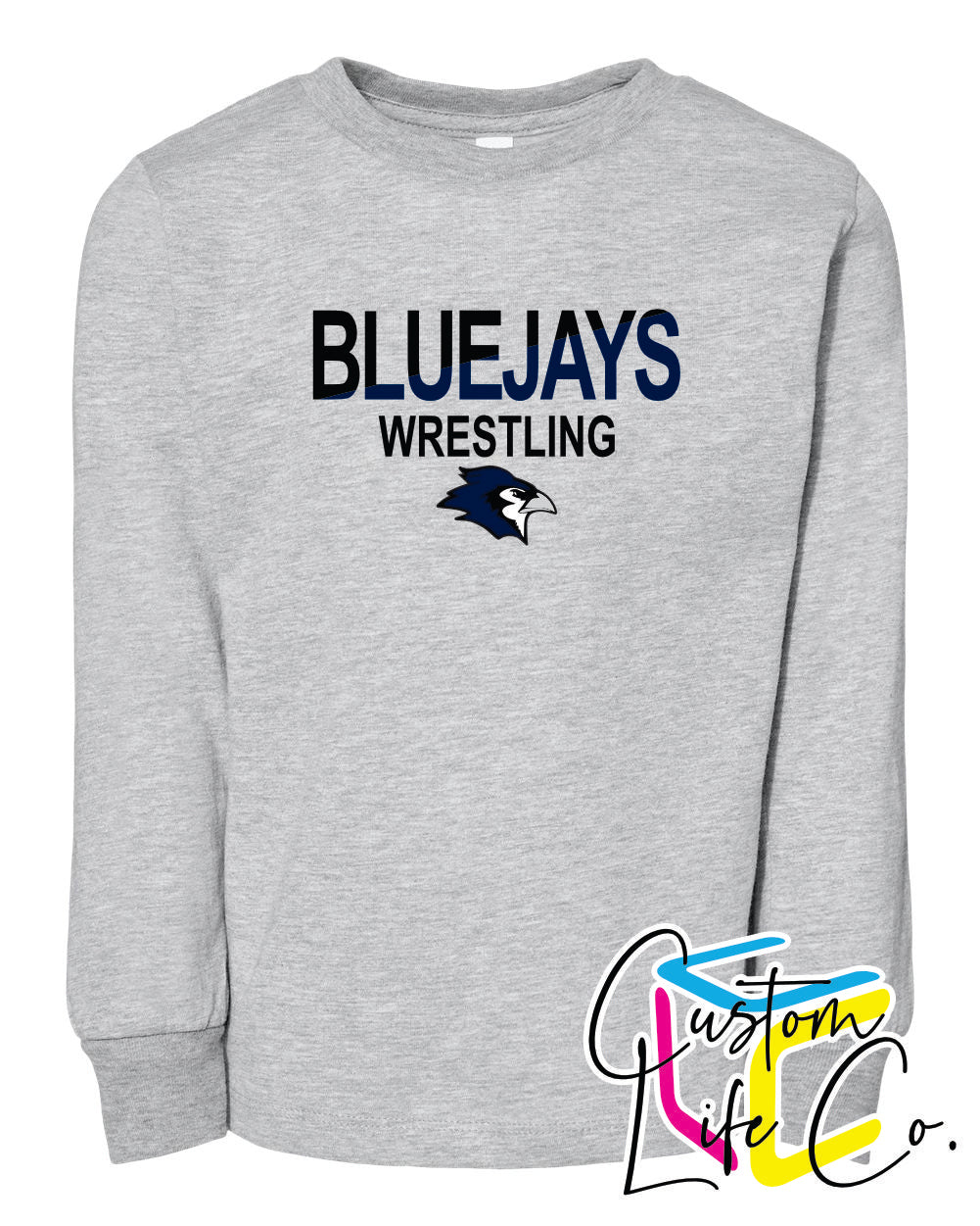 Bluejays Wrestling Two Toned Youth Long Sleeve