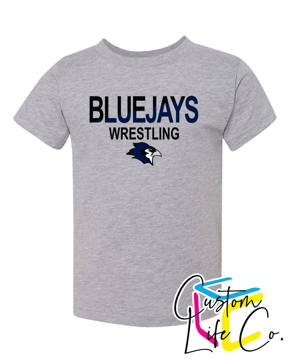 Bluejays Wrestling Two Toned Youth T-Shirt