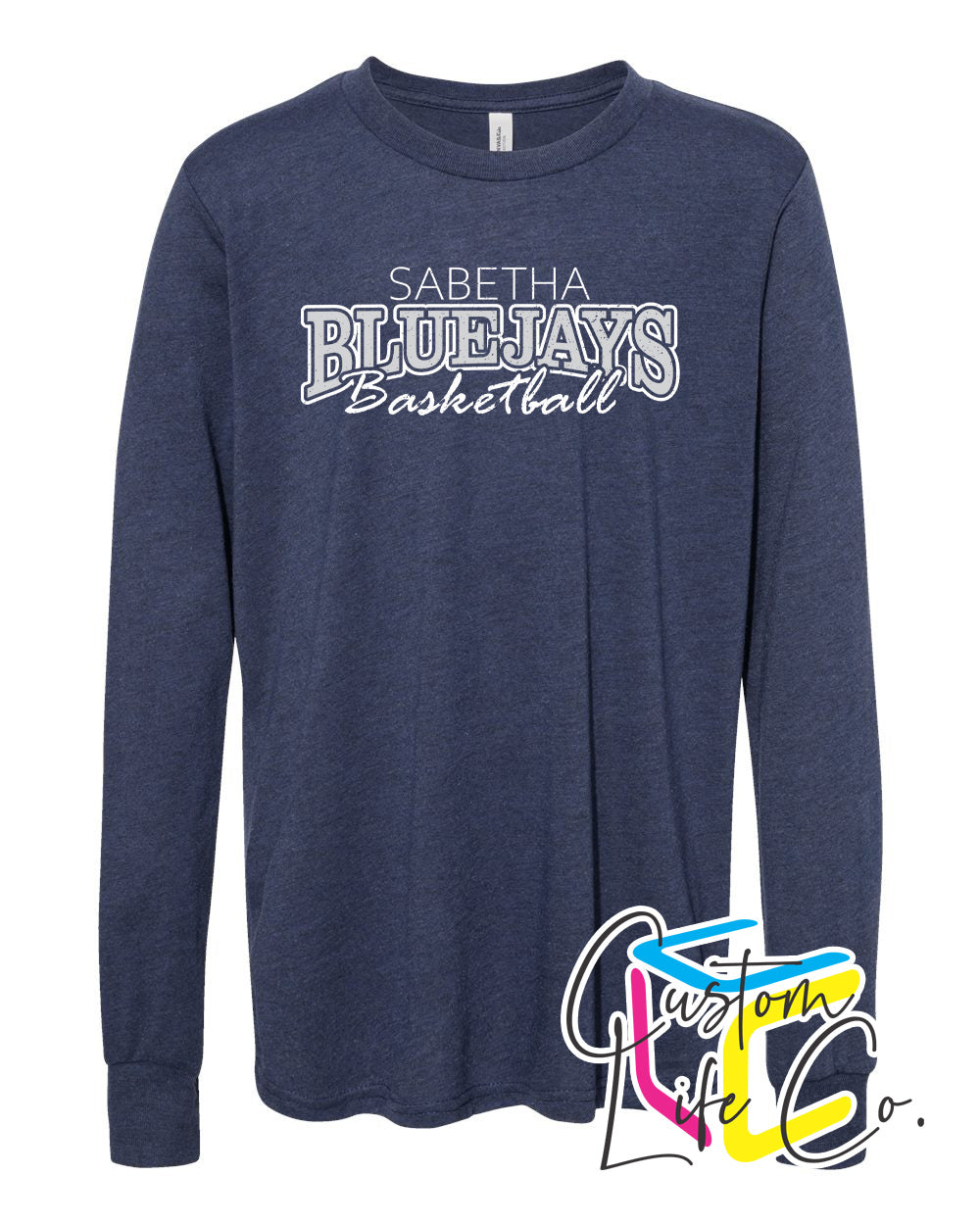 Sabetha Bluejays Basketball Youth Long Sleeve Shirt