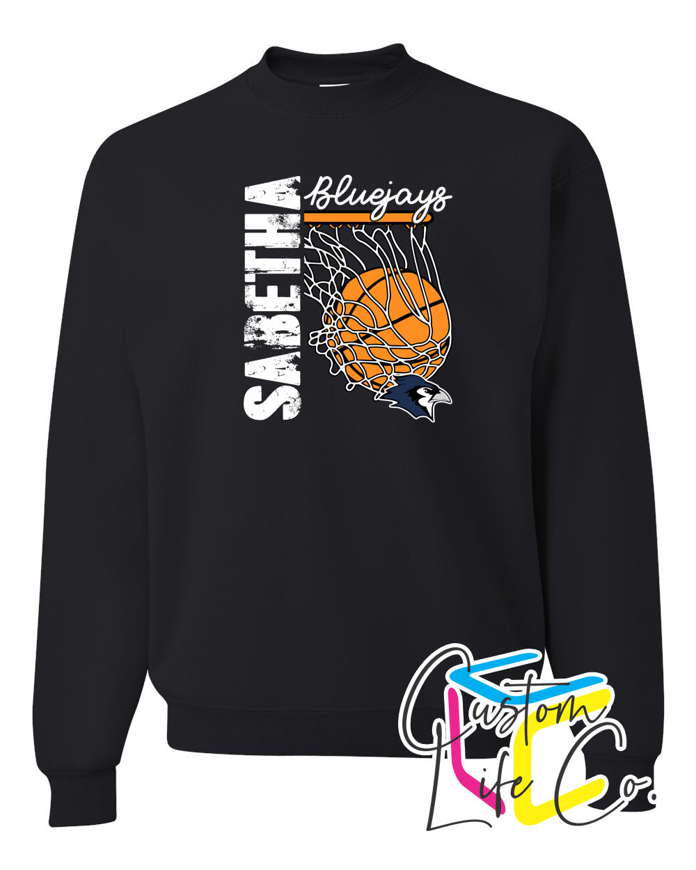 Sabetha Bluejays with Hoop Adult Crewneck