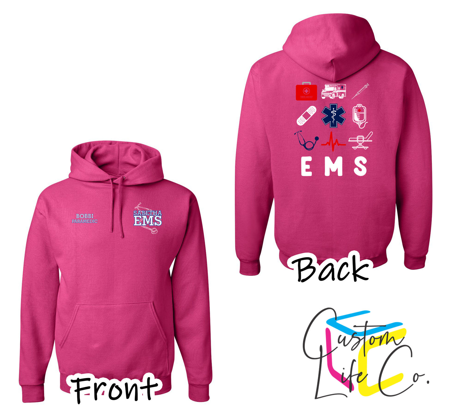 Sabetha EMS Hoodie with EMS Collage - Jerzees