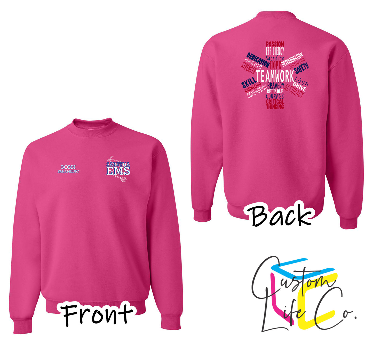 Sabetha EMS Crewneck with Star of Life - Jerzees