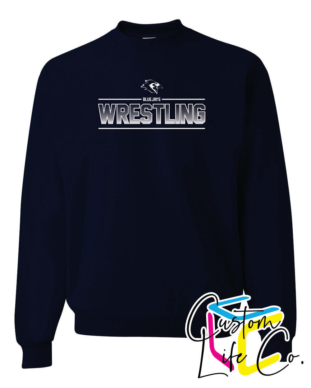 Bluejays Wrestling Ombre Adult Crewneck