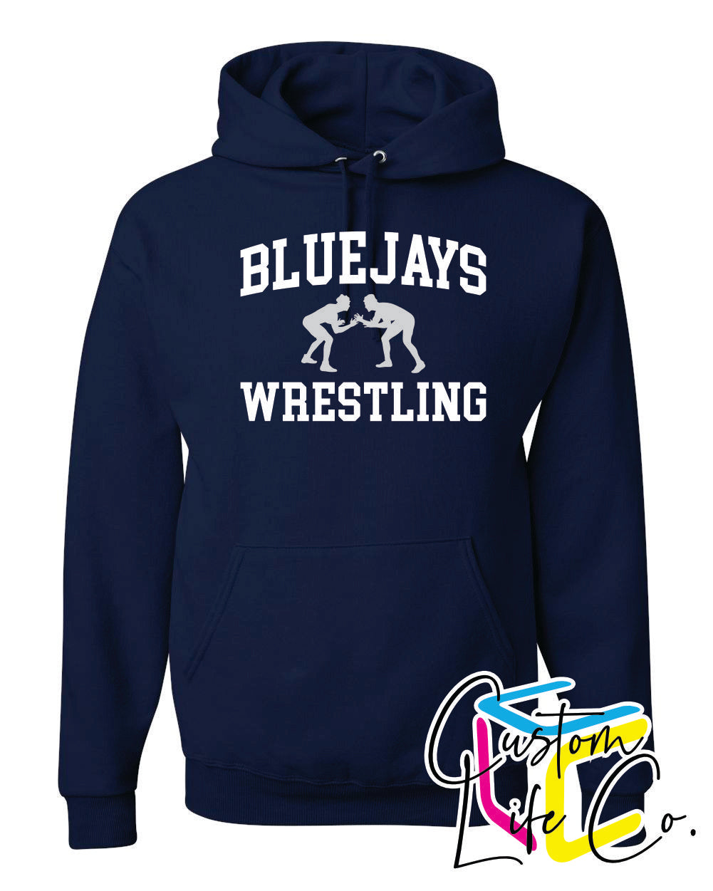Bluejays Wrestlers Adult Hoodie