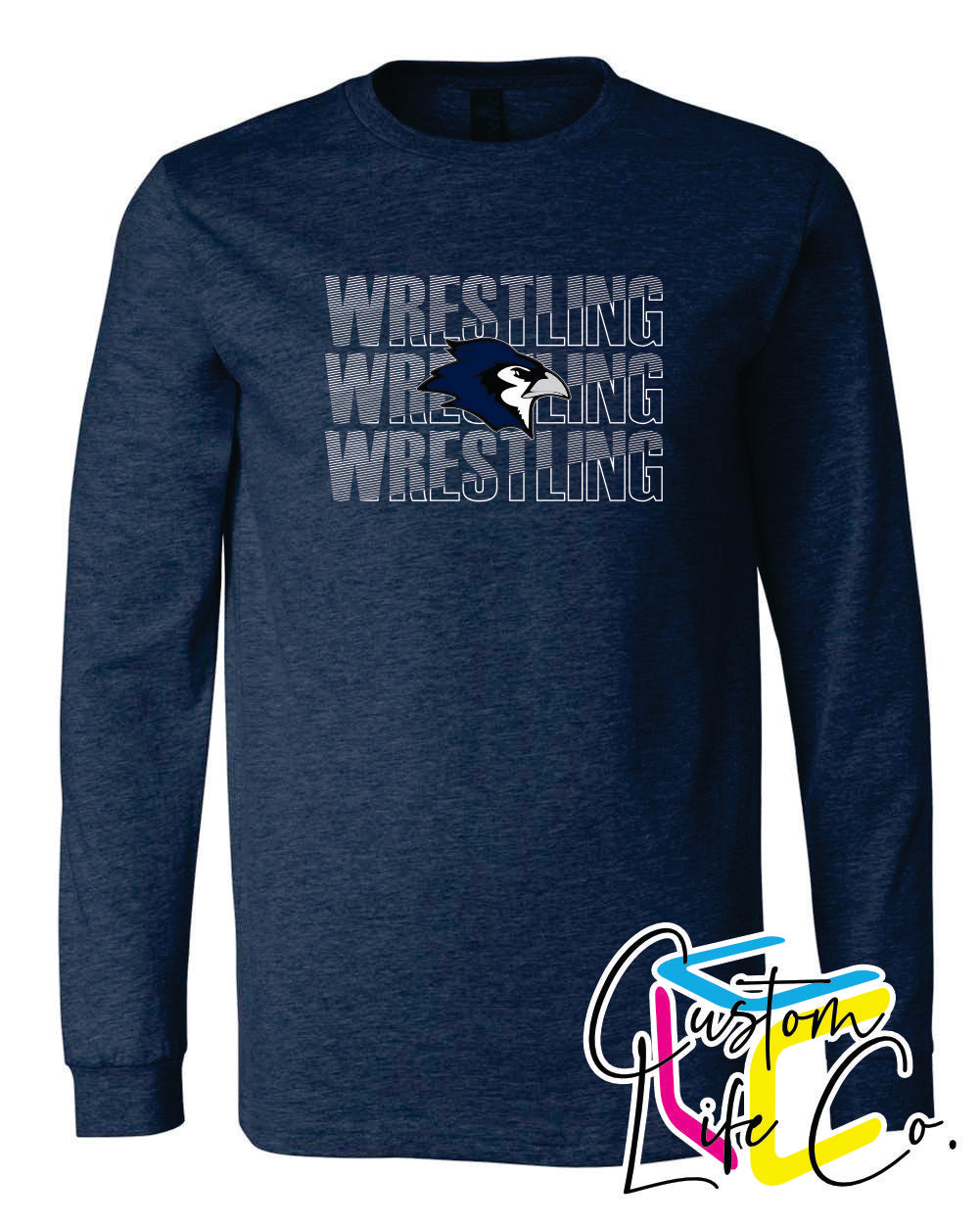 Bluejays Wrestling Repeating Adult Long Sleeve