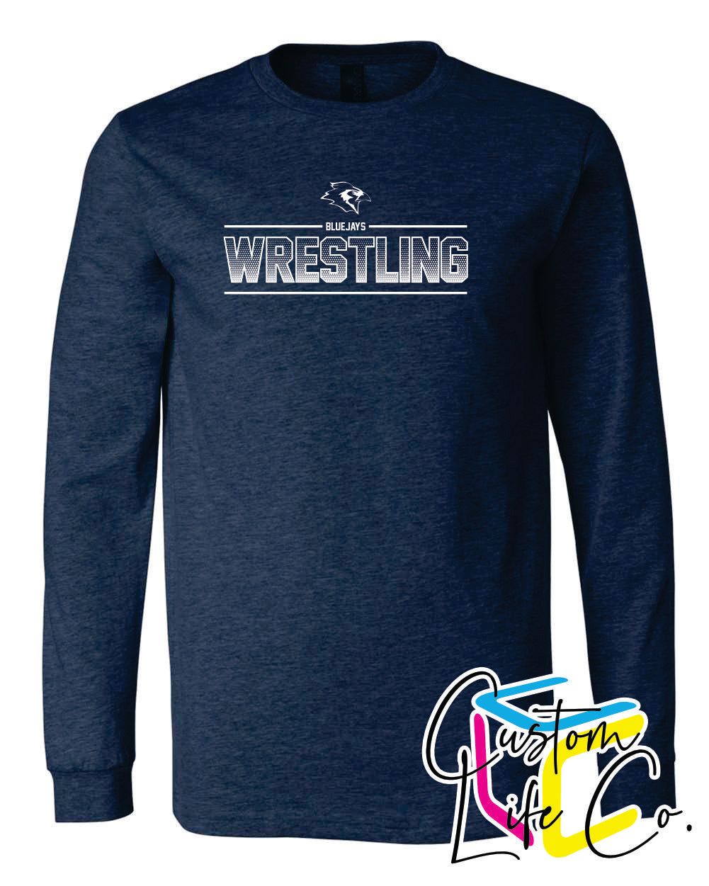 Bluejays Wrestling Ombre Adult Long Sleeve