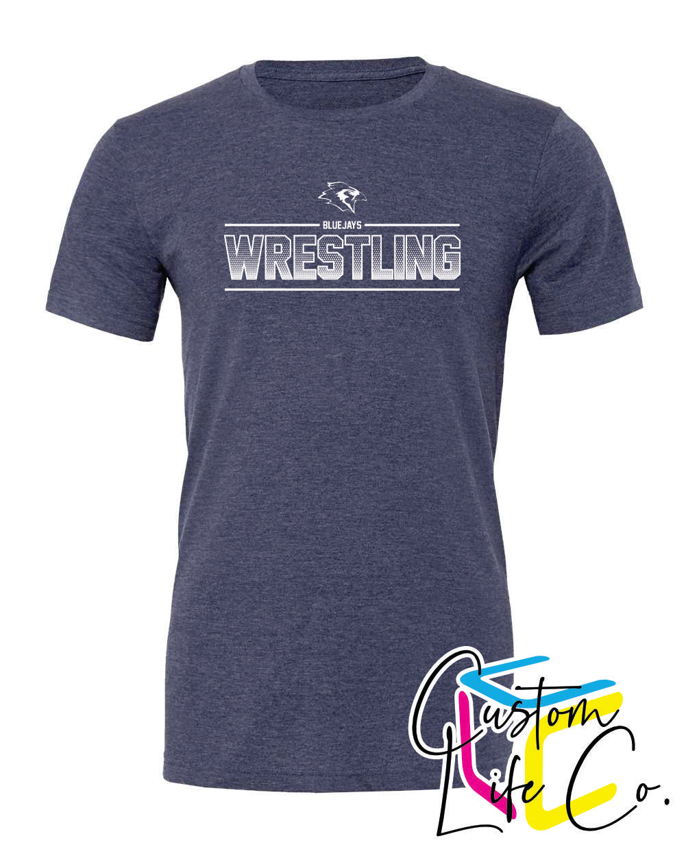 Bluejays Wrestling Ombre Adult T-Shirt