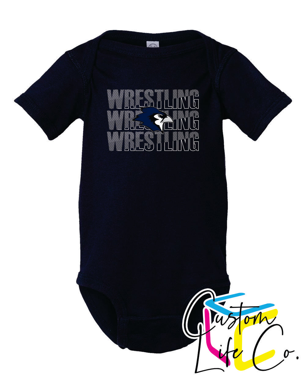 Bluejays Wrestling Repeating Infant Onesie
