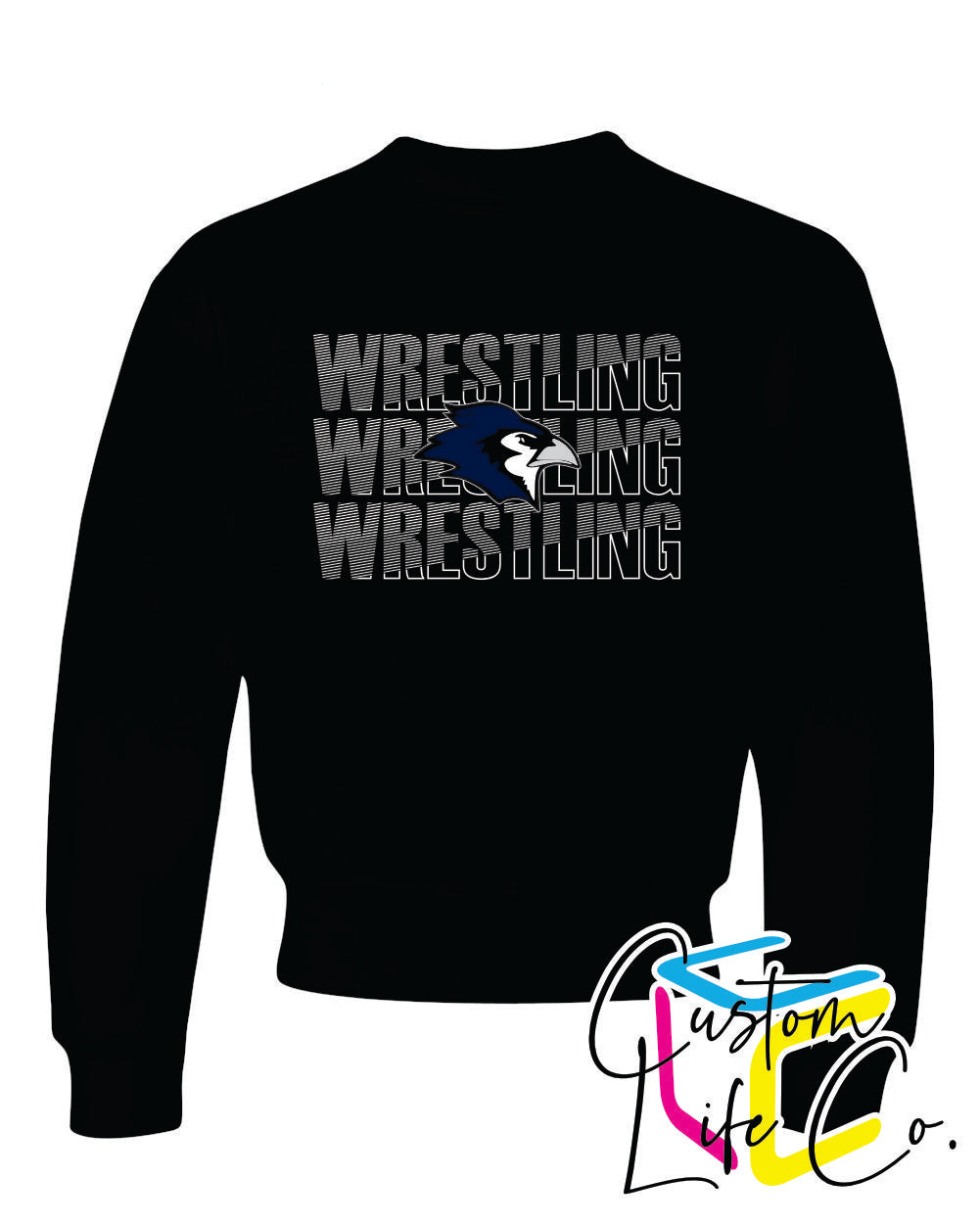 Bluejays Wrestling Repeating Youth Crewneck
