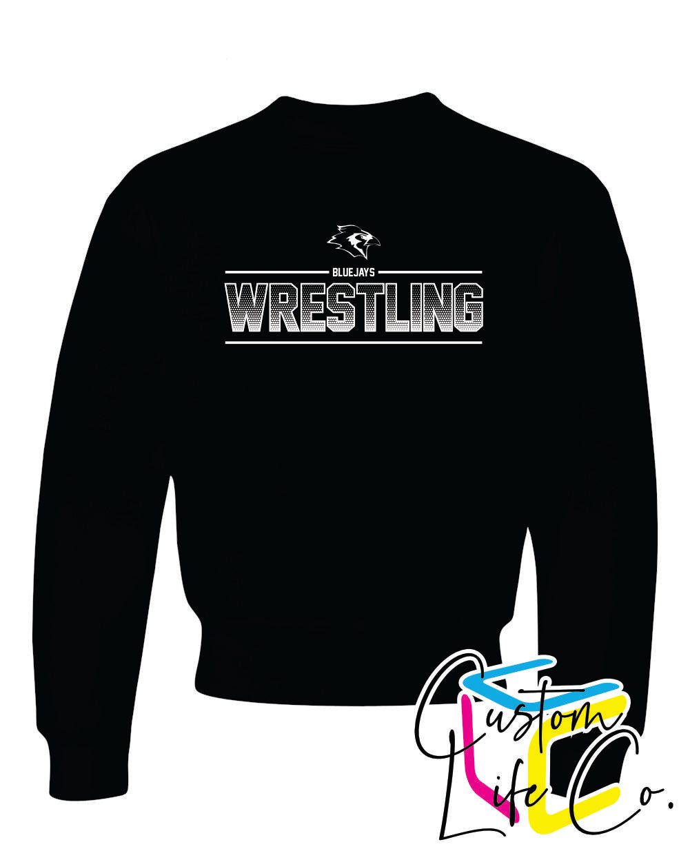 Bluejays Wrestling Ombre Youth Crewneck