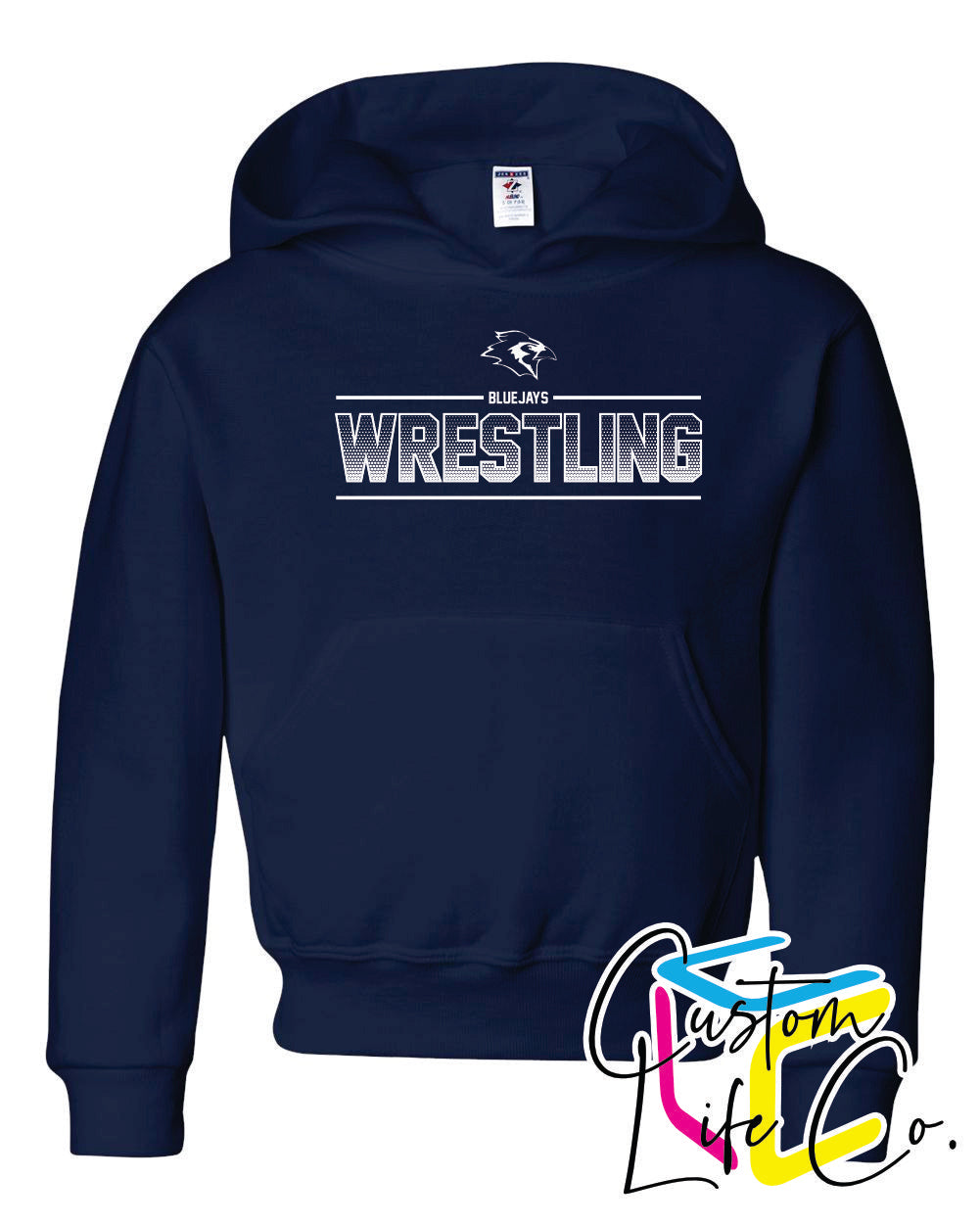 Bluejays Wrestling Ombre Youth Hoodie