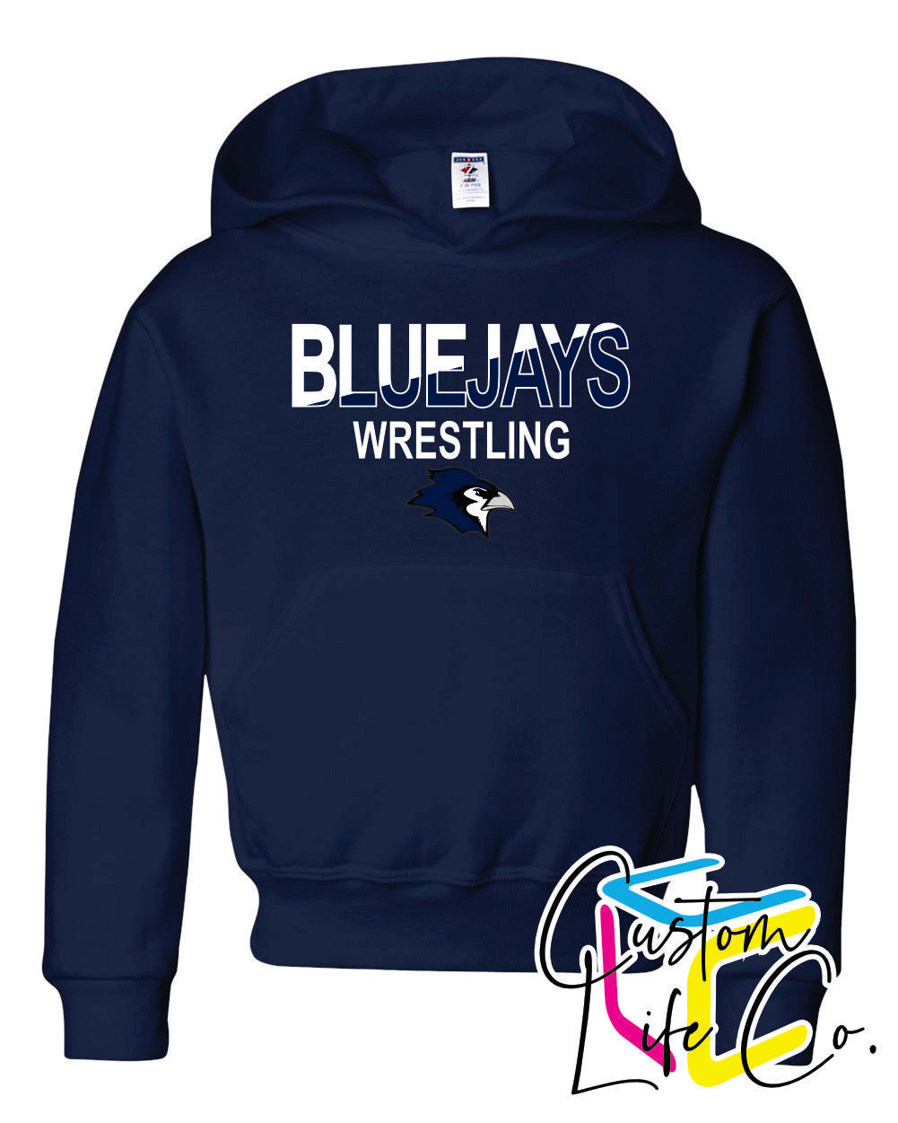 Bluejays Wrestling Two Toned Youth Hoodie