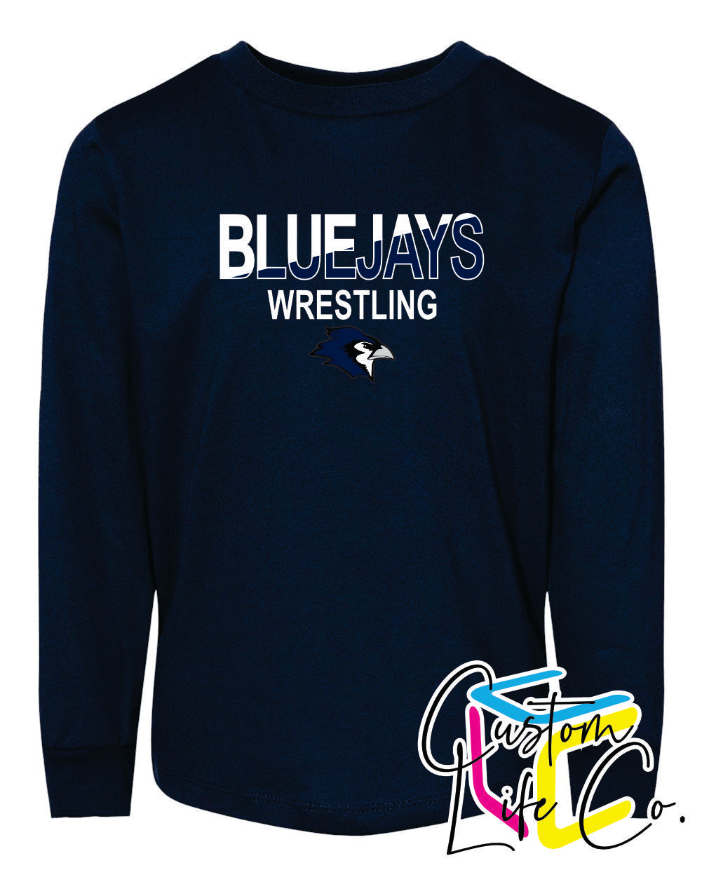 Bluejays Wrestling Two Toned Youth Long Sleeve