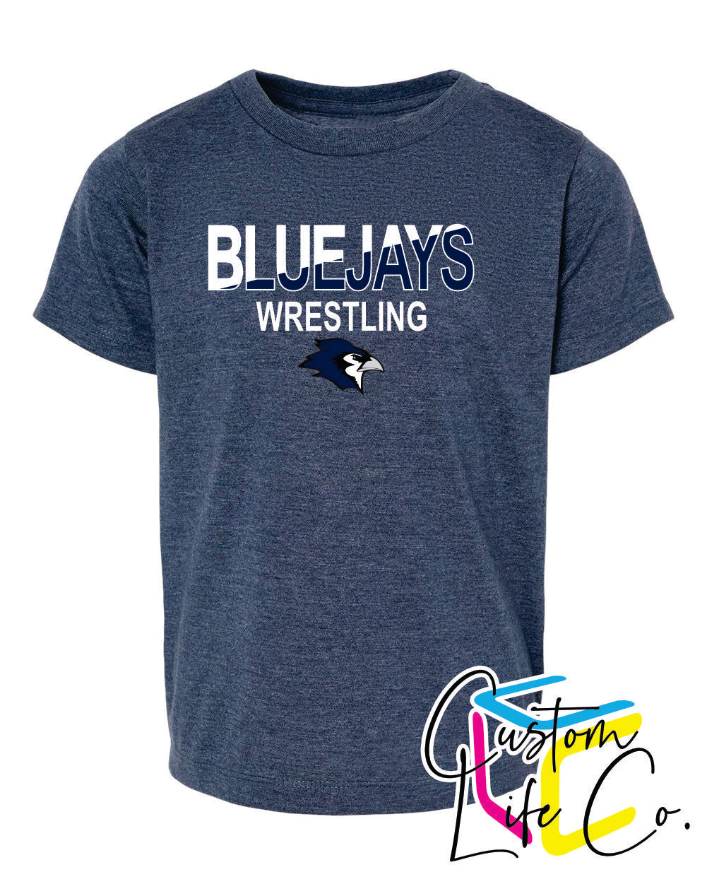Bluejays Wrestling Two Toned Youth T-Shirt
