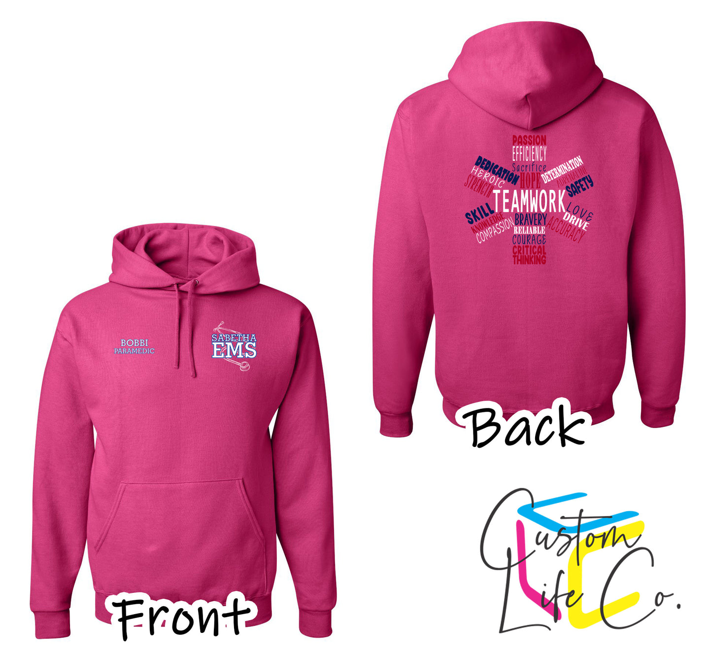 Sabetha EMS Hoodie with Star of Life - Jerzees