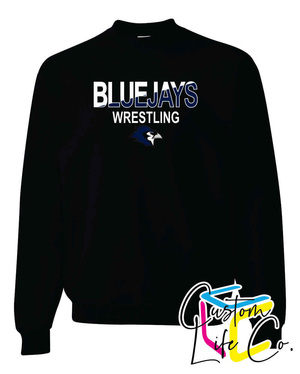 Bluejays Wrestling Two Toned Adult Crewneck