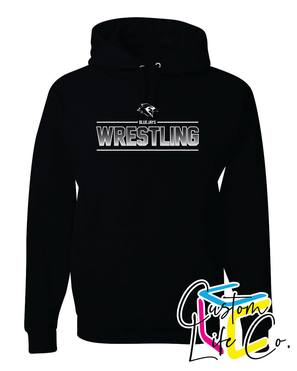 Bluejays Wrestling Ombre Adult Hoodie