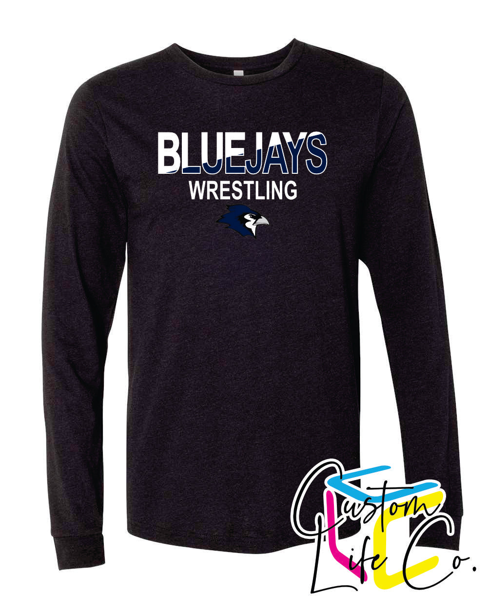 Bluejays Wrestling Two Toned Adult Long Sleeve