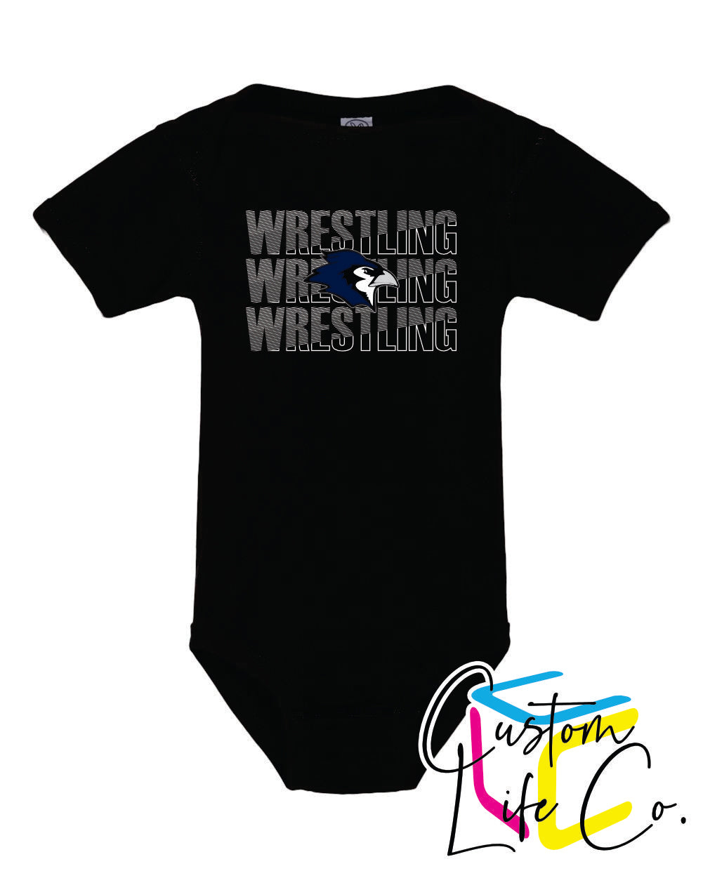 Bluejays Wrestling Repeating Infant Onesie