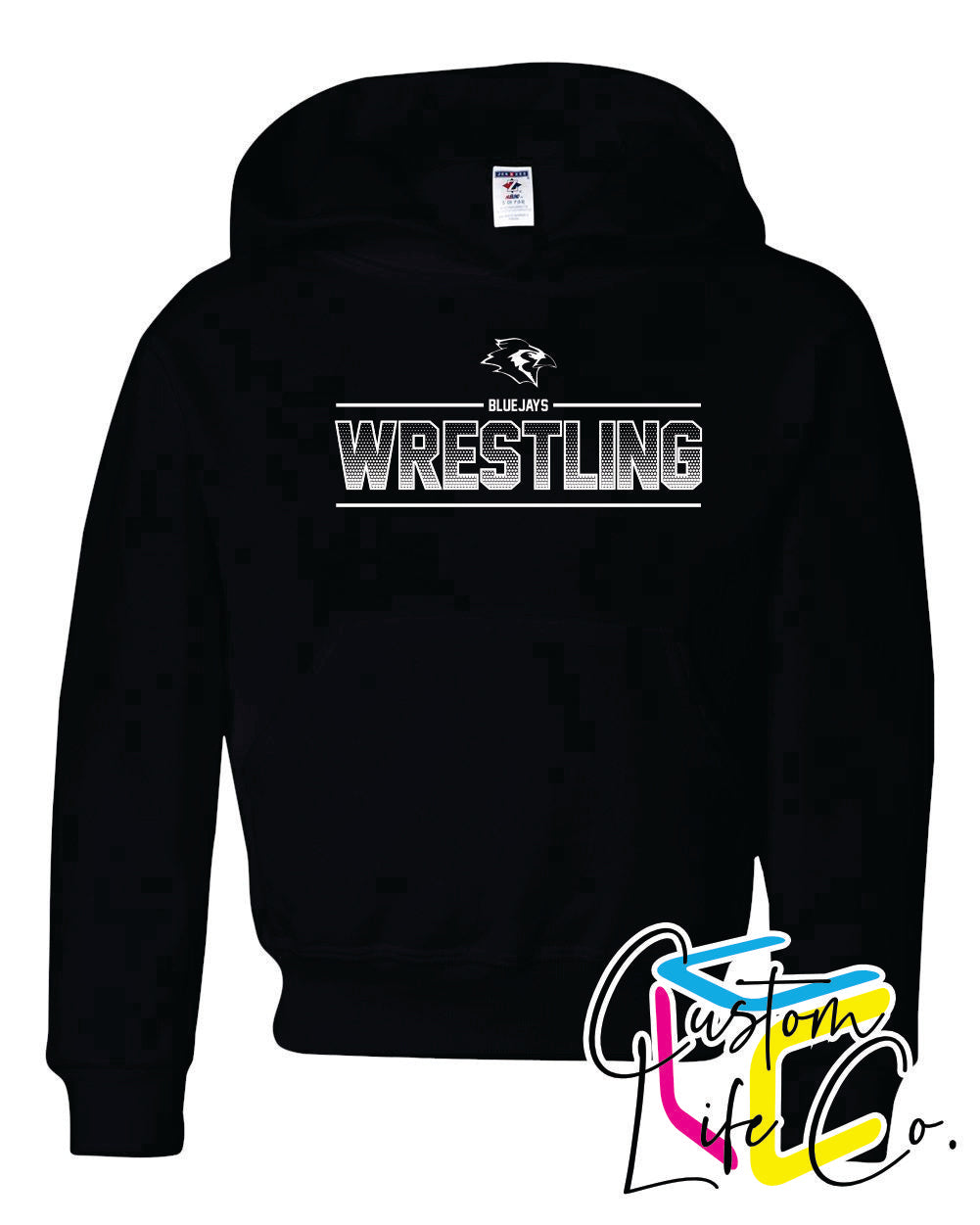 Bluejays Wrestling Ombre Youth Hoodie