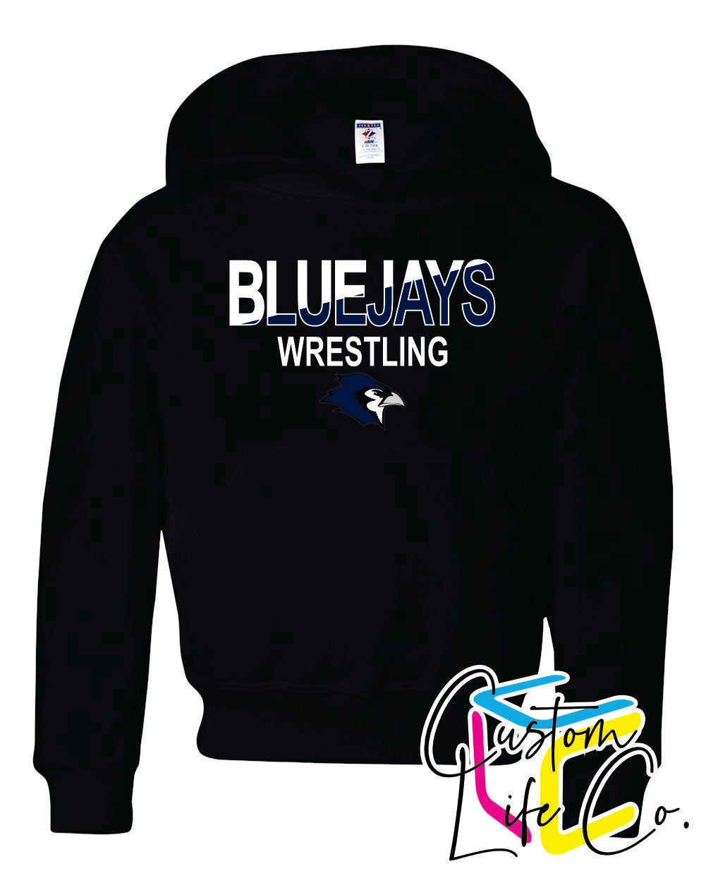 Bluejays Wrestling Two Toned Youth Hoodie